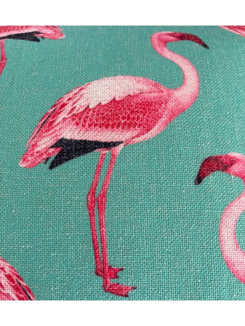 NEWPORT 18x18 Pink Flamingo Throw Pillow Cushion Aqua Turquoise Coastal Fringe - Picture 4 of 9